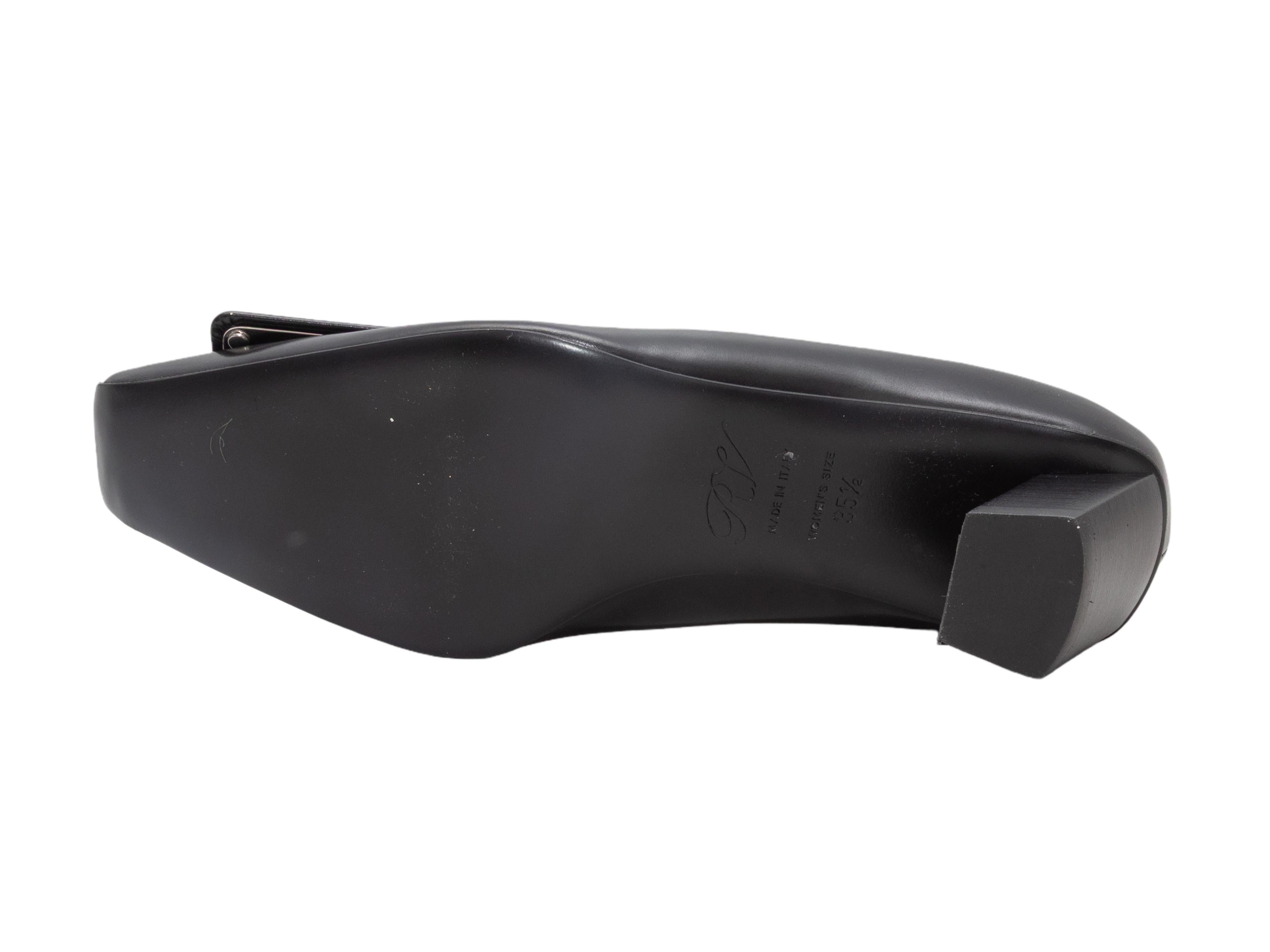 Donna Roger Vivier nero con fibbia a punta quadrata misura 35,5 in vendita