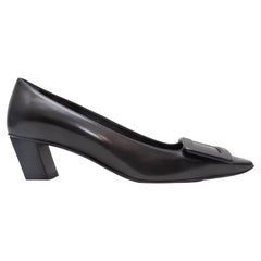 Black Roger Vivier Square-Toe Buckle Pumps Size 35.5