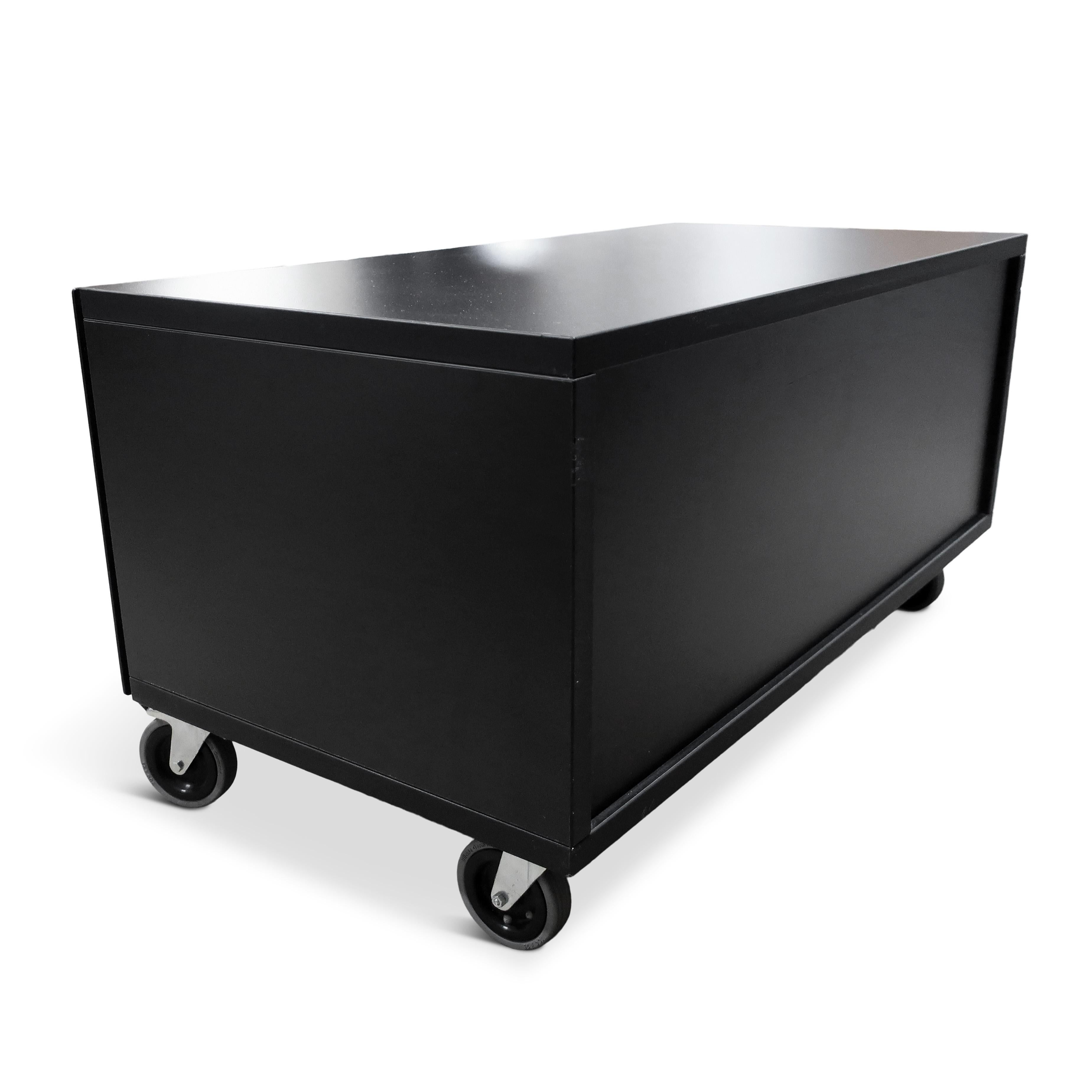 Contemporary Black Rolling Storage Cabinet by Bulo