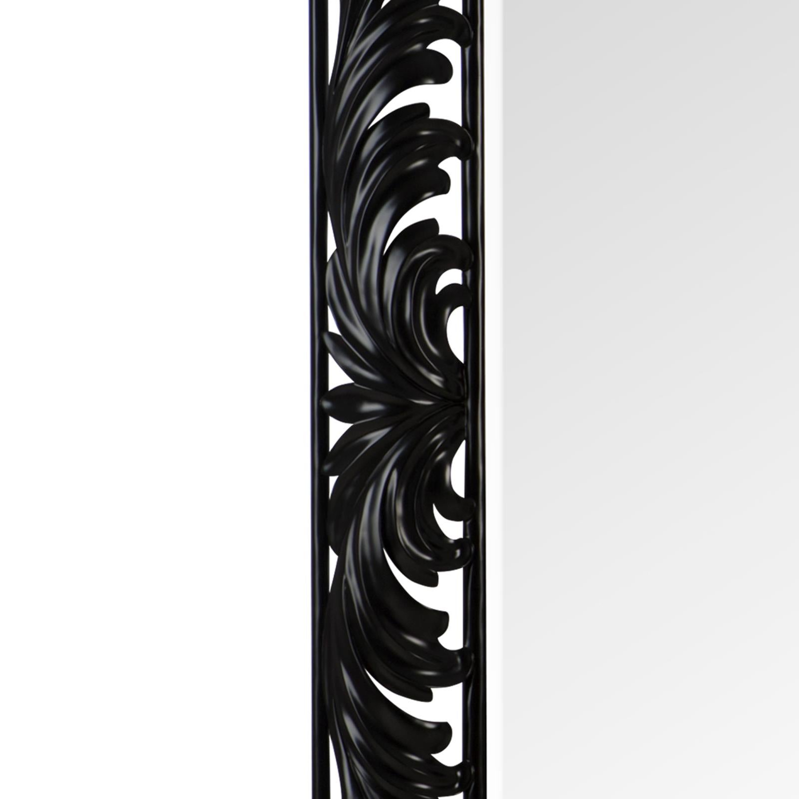 Black Roman Mirror in Black Satin Finish In New Condition For Sale In Paris, FR