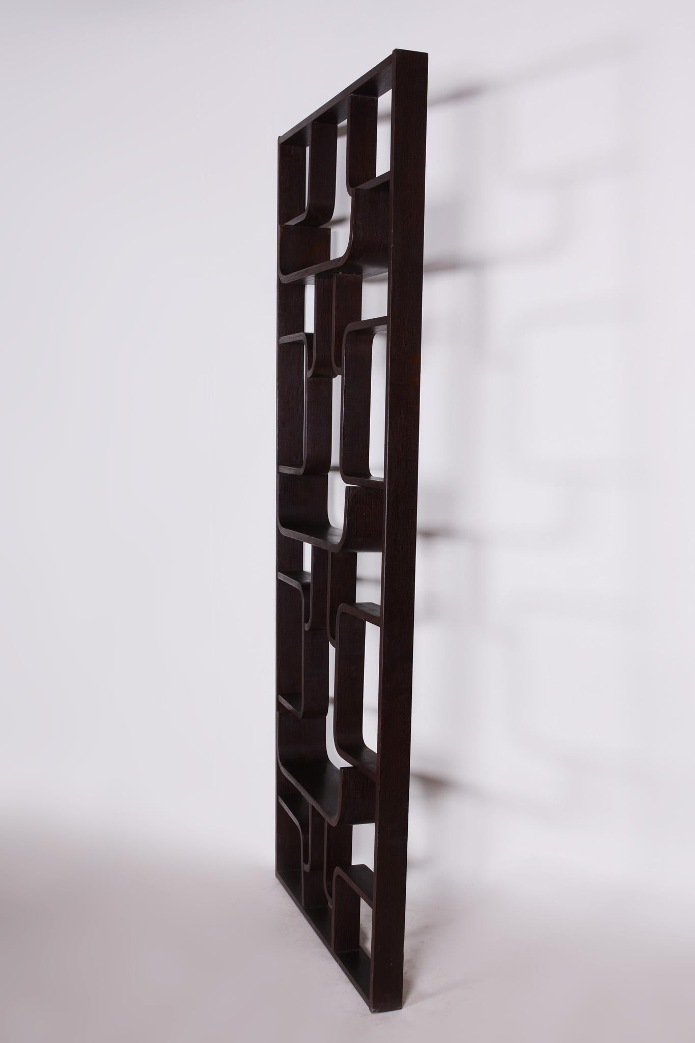 Czech Black Room Divider Wall Unit by Ludvik Volak for Drevopodnik Holesov, 1960s