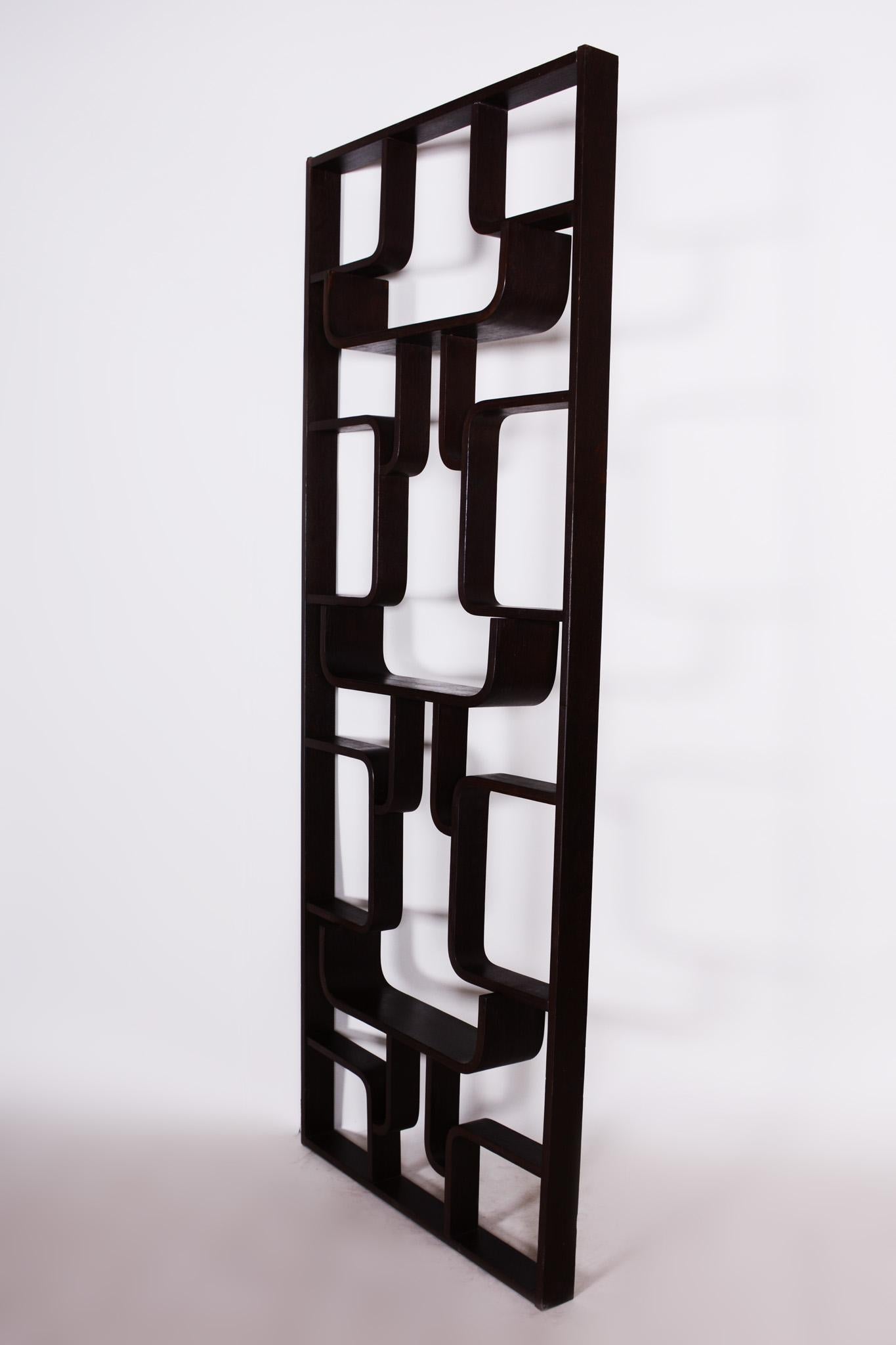 Black Room Divider Wall Unit by Ludvik Volak for Drevopodnik Holesov, 1960s In Good Condition In Brandys nad Labem, Středočeský kraj