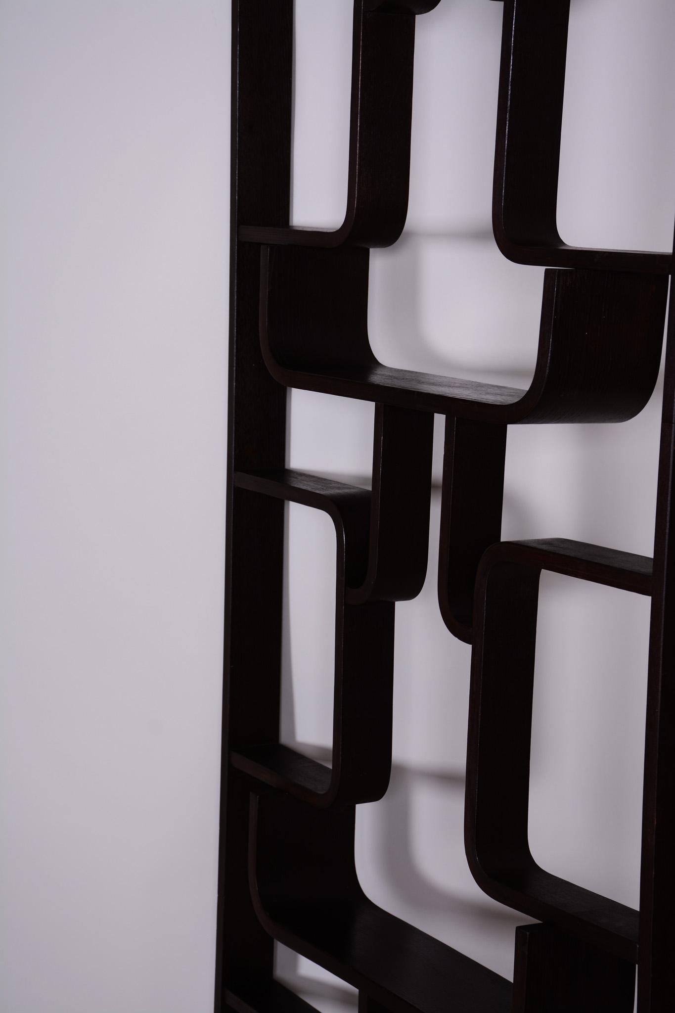 Black Room Divider Wall Unit by Ludvik Volak for Drevopodnik Holesov, 1960s 1