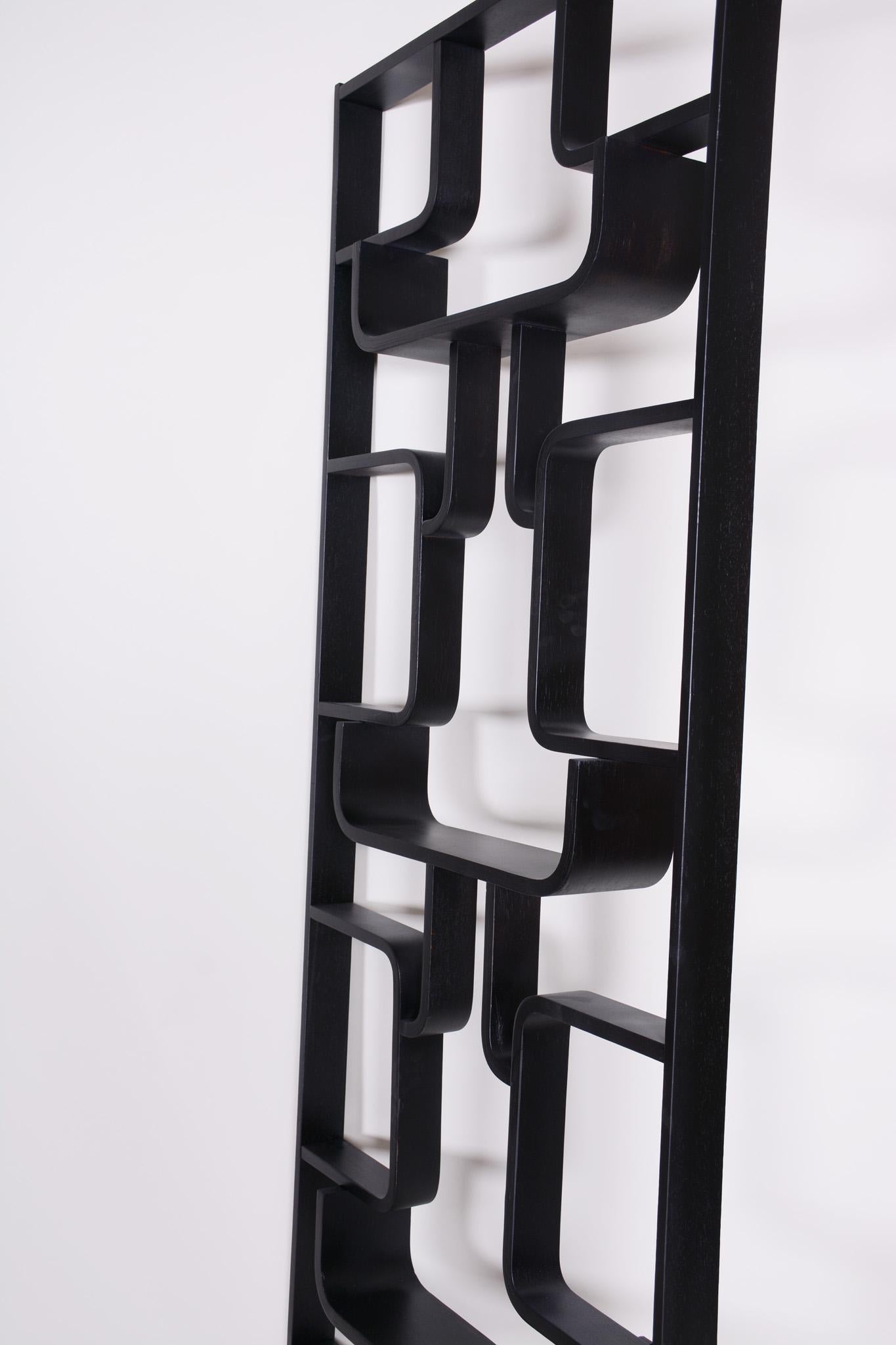 20th Century Black Room Divider Wall Unit by Ludvik Volak for Drevopodnik Holesov, 1960s For Sale