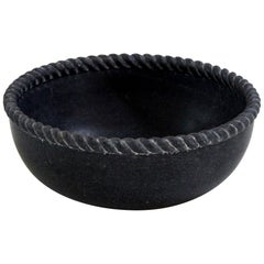 Rope Bowl in Black Marble Handcrafted in India by Stephanie Odegard