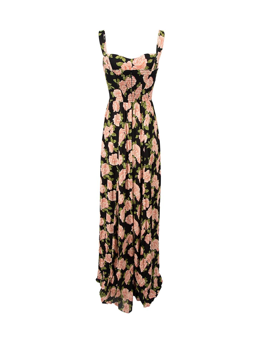 Black Rosalia Sleeveless Floral Print Maxi Dress Size XXS In New Condition In London, GB