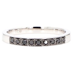 Black Round Diamond 0.11 Carat TW White Gold Wedding Band