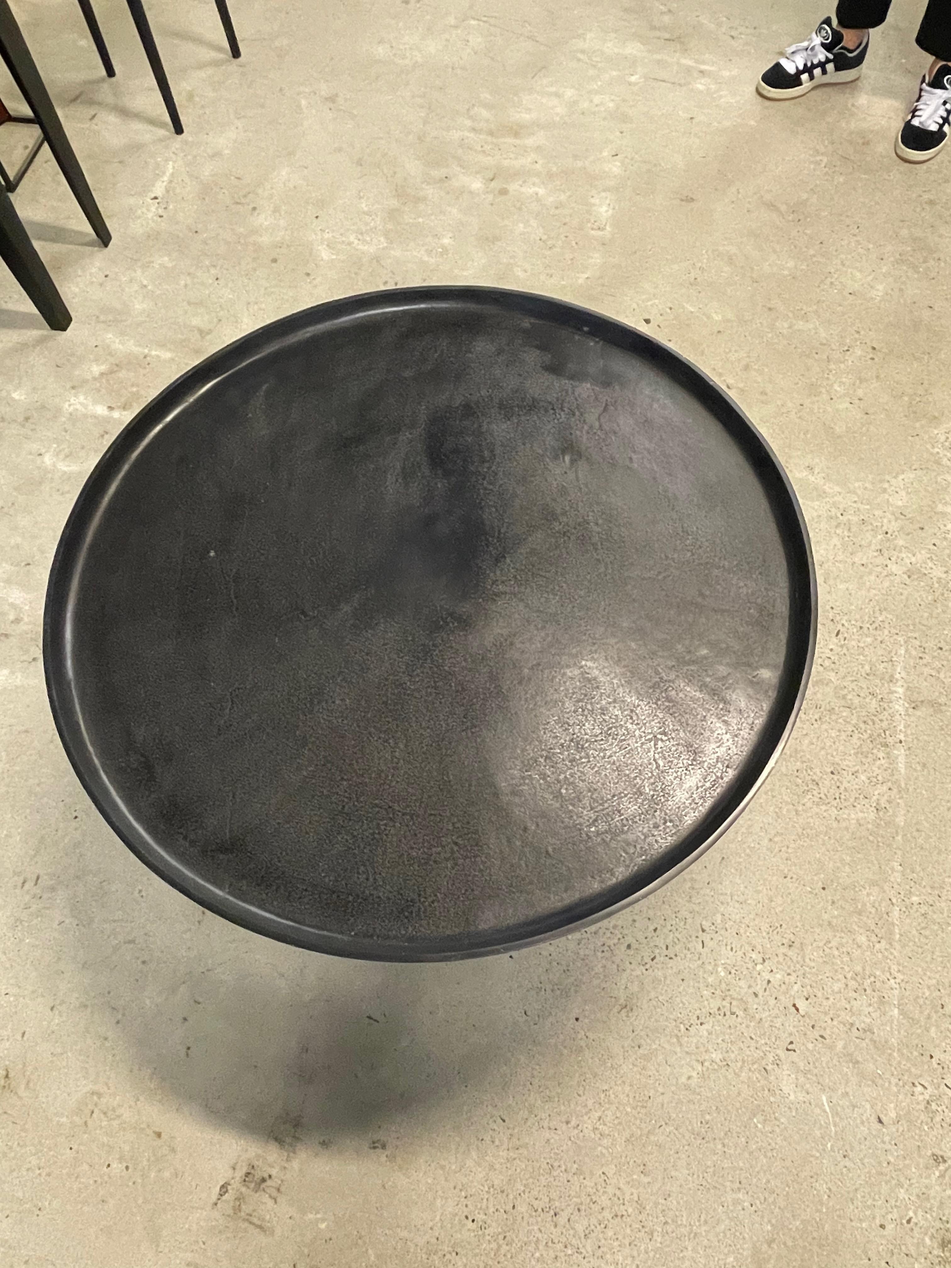 Indonesian Black Round Iron Coffee Table, Indonesia, Contemporary For Sale