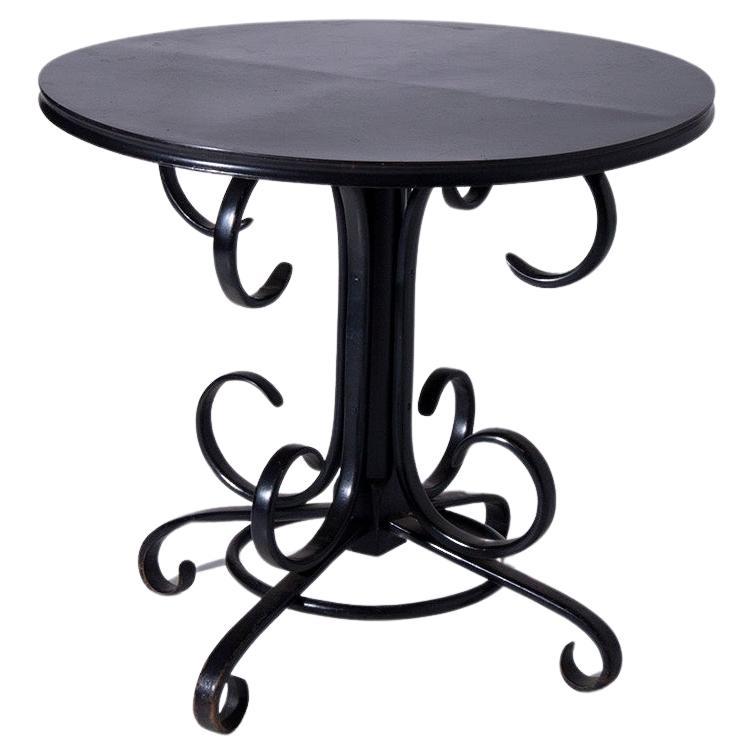 Table ronde noire Art Déco italien  en vente