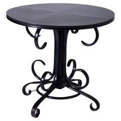 Antique Black round Italian Art Deco table 