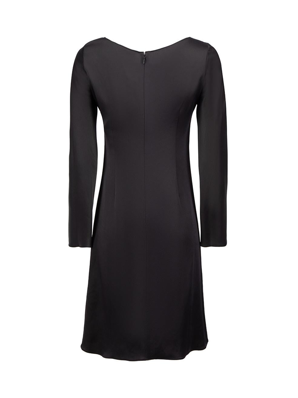 Noir Robe noire à col rond et corset, taille S en vente
