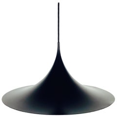 Black Round Pendant Lamp by Fog & Mørup, 1970s