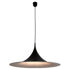 Black Round Pendant Lamp by Fog & Mørup, 1970s