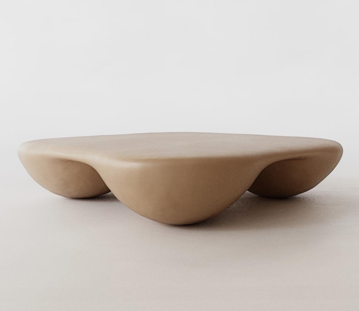 Black Rounded Square Quad Coffee Table in Fiberglass by Mike Ruiz Serra For Sale 1