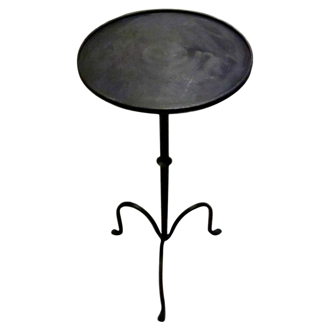 Black Rubbed Steel Small Side or Cocktail Table, China, Contemporary For Sale