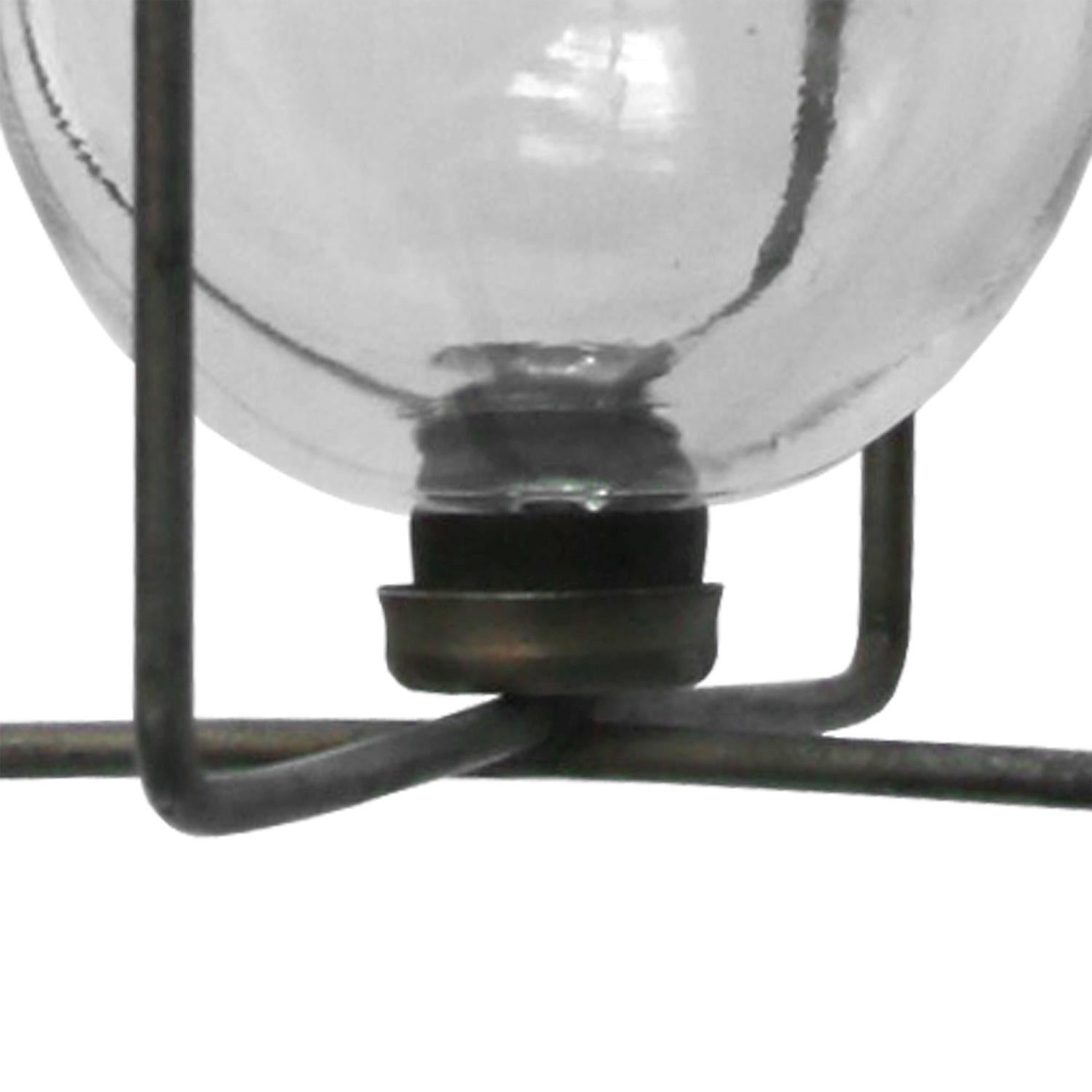 Black Rubber Vintage Industrial Clear Glass Pendant lights In Good Condition For Sale In Amsterdam, NL