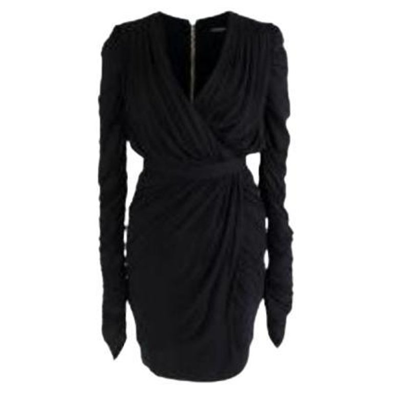 black ruched cocktail dress For Sale at 1stDibs