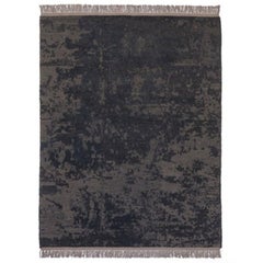 Black Rug Handmade in Nepal from Natural Wool Designed by cc-tapis of Italy