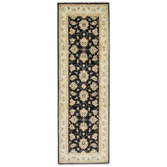 Tapis de couloir Ziegler, tapis afghan fait à la main, noir