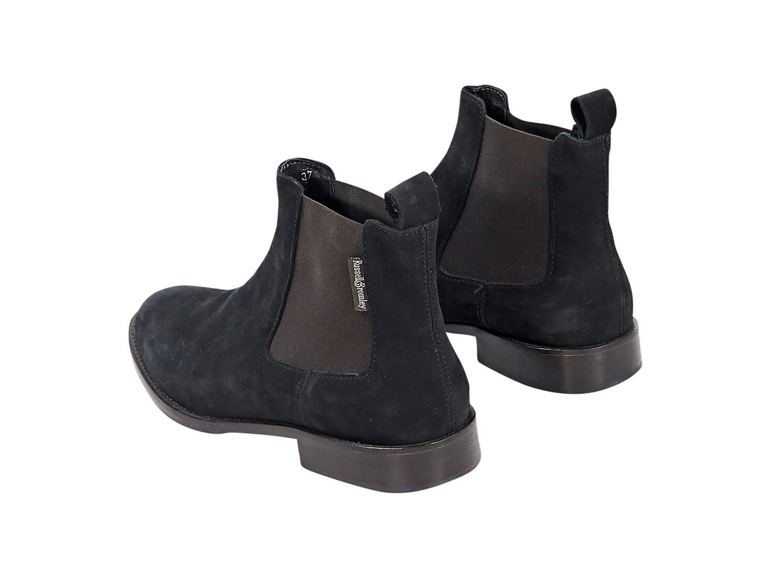 Black Russell and Bromley Suede Chelsea Boots For Sale at 1stDibs