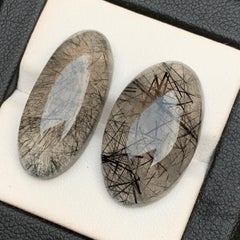 Black Rutile Quartz Loose Gemstone Cabochons 33.85 Ct for Rings, Pendant Jewel