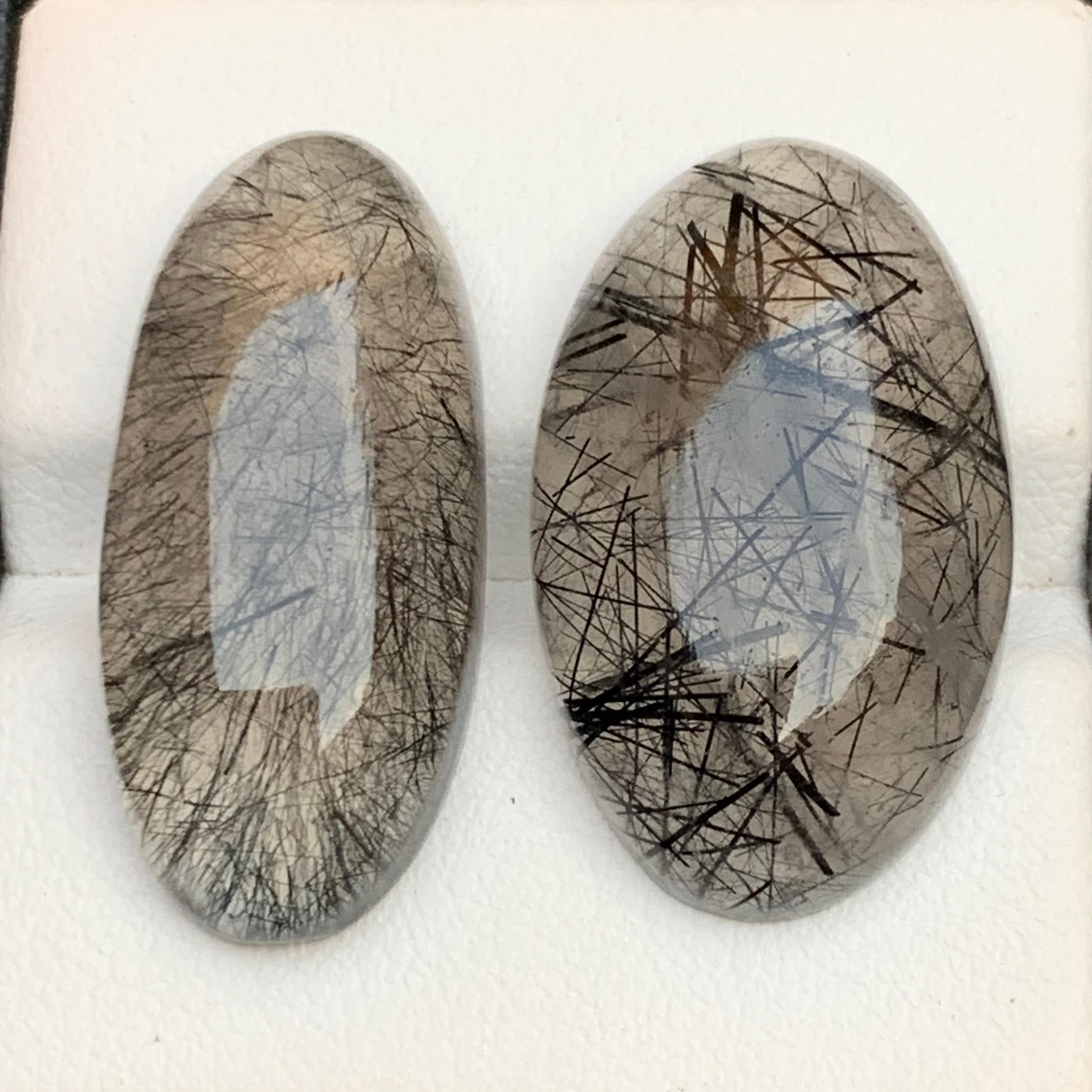 Schwarzer Rutilquarz Lose Edelstein Cabochons 33.85 Ct für Ringe, Anhänger Jewell im Zustand „Neu“ im Angebot in Peshawar, PK