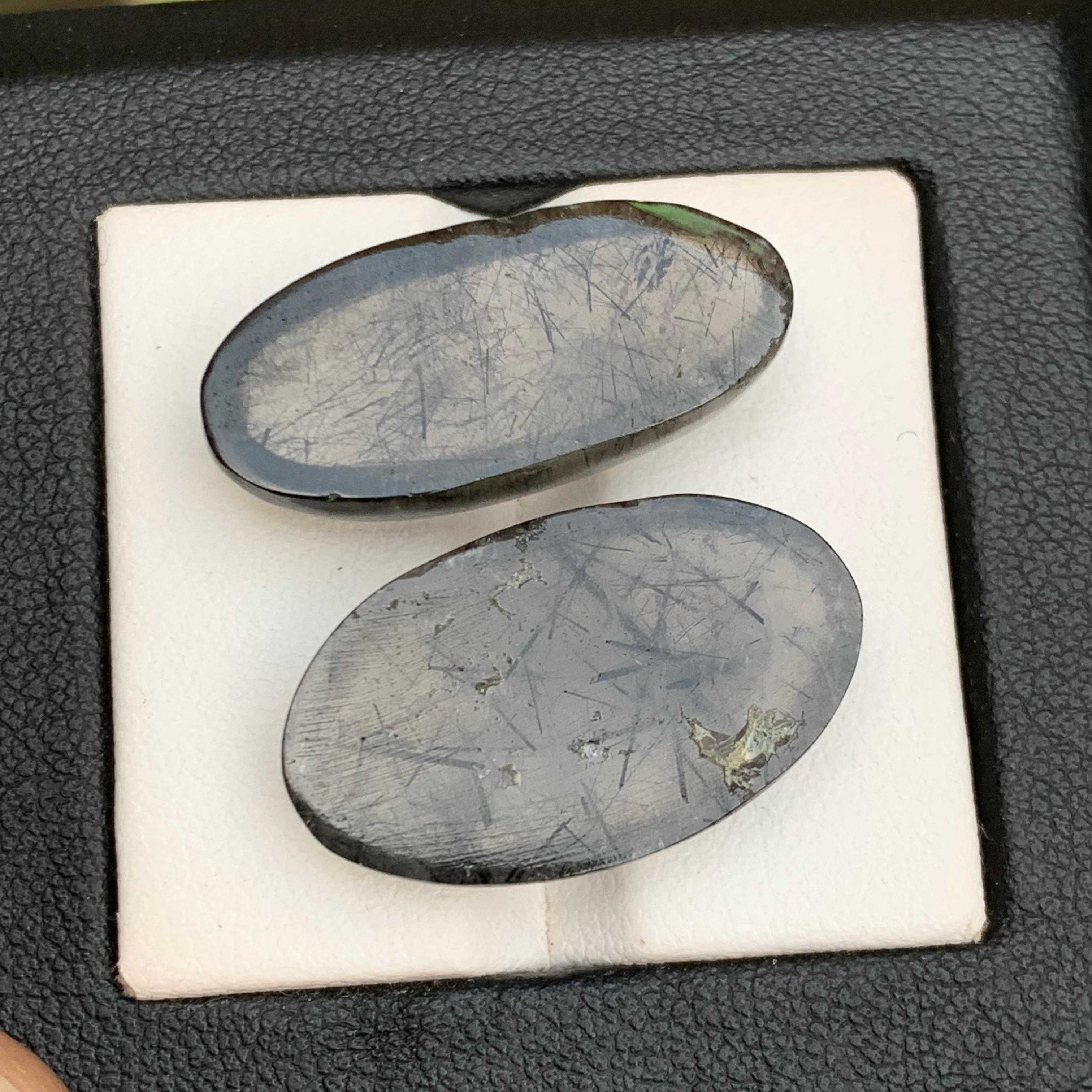 Schwarzer Rutilquarz Lose Edelstein Cabochons 33.85 Ct für Ringe, Anhänger Jewell für Damen oder Herren im Angebot