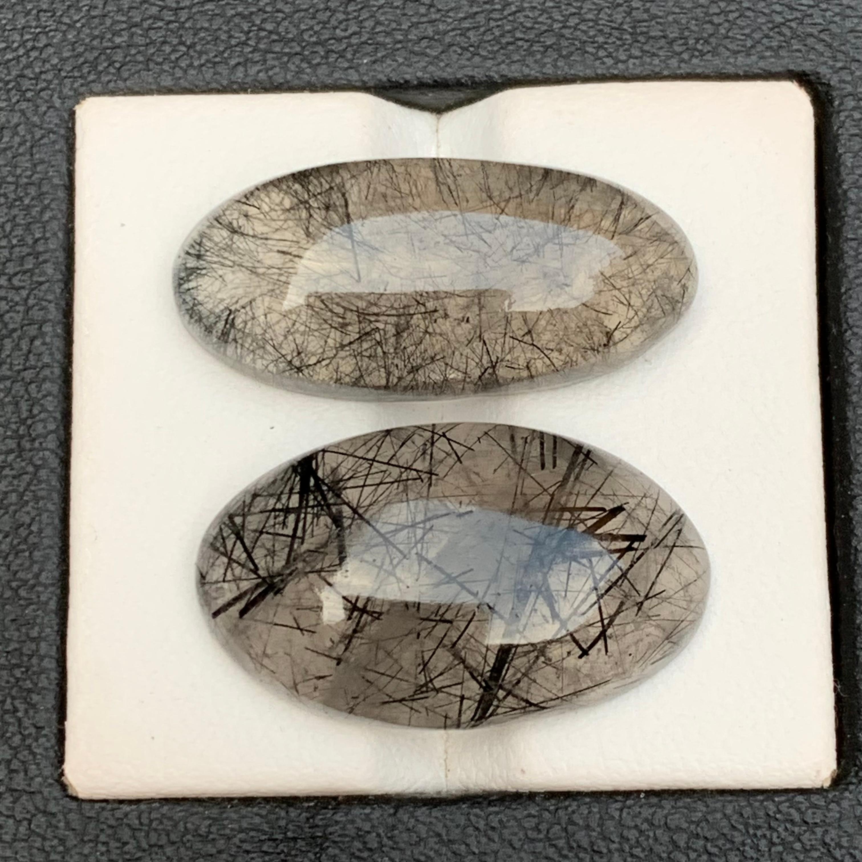 Schwarzer Rutilquarz Lose Edelstein Cabochons 33.85 Ct für Ringe, Anhänger Jewell im Angebot 1