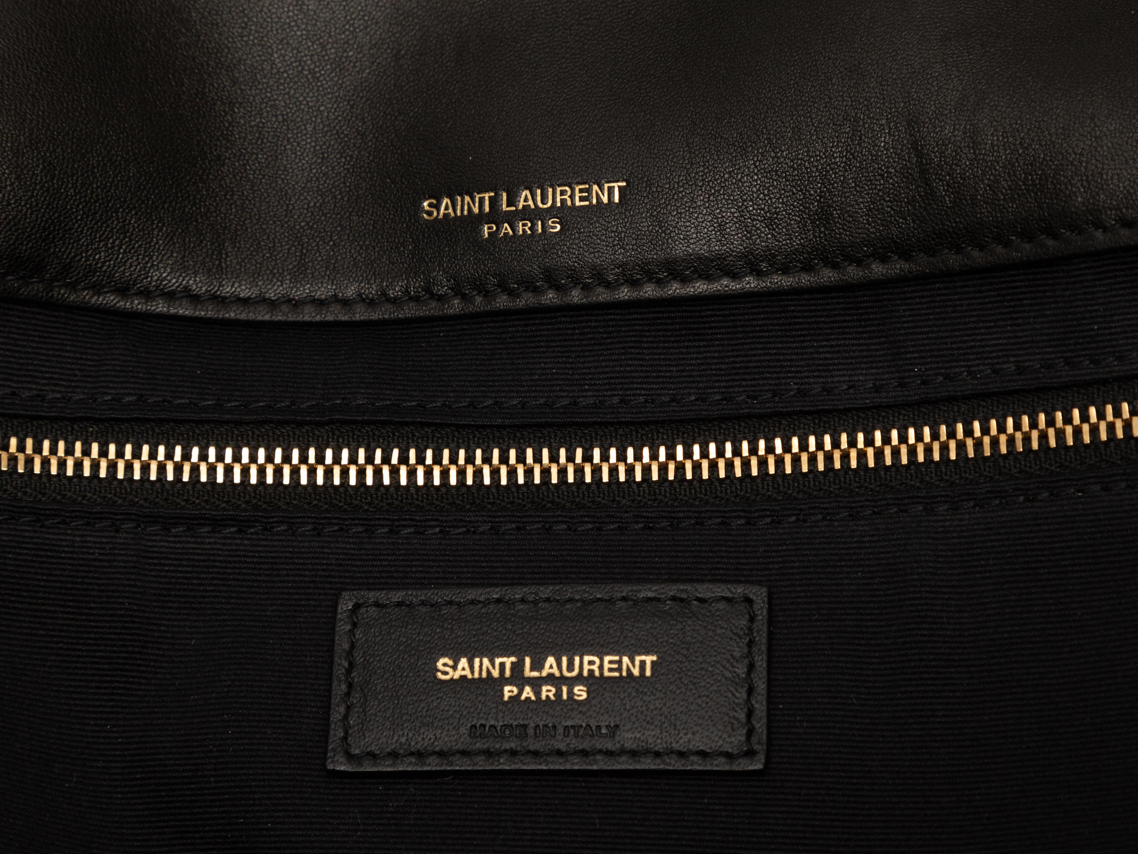 Borsa Jamie grande Saint Laurent nera. La borsa Jamie ha un corpo in pelle, finiture dorate, doppio manico in pelle e catena e chiusura con patta superiore. 19