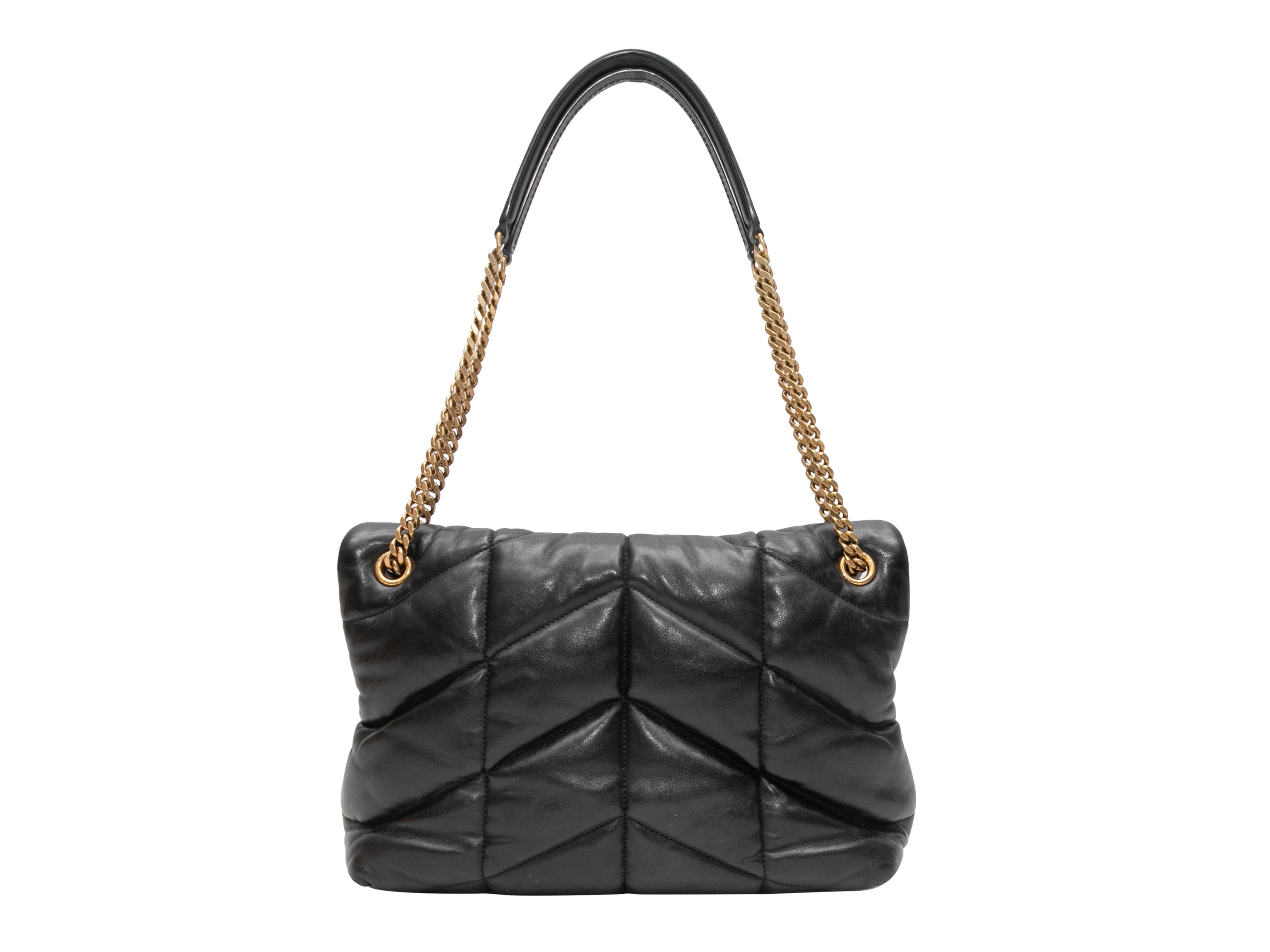 Black Saint Laurent Large Loulou Puffer Shoulder Bag In Good Condition In New York, NY