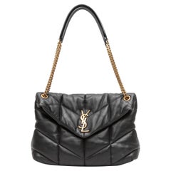 Black Saint Laurent Large Loulou Puffer Shoulder Bag