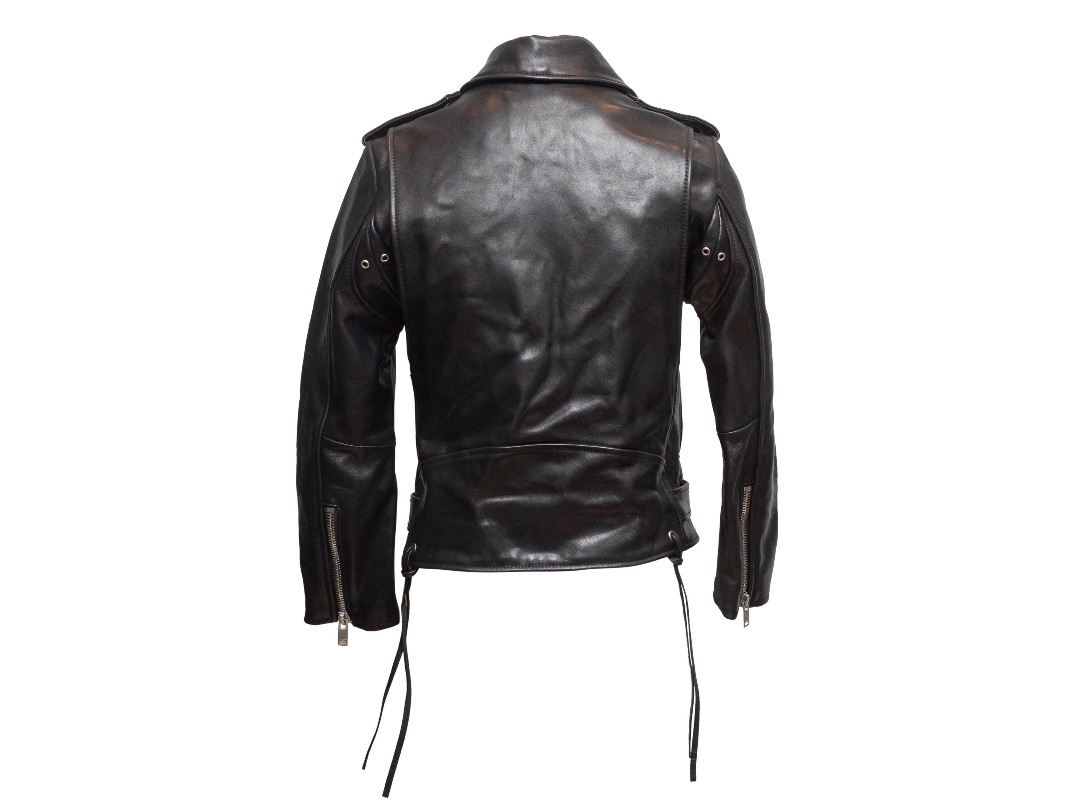 Veste Moto en cuir noir Saint Laurent Taille FR 36 Bon état - En vente à New York, NY