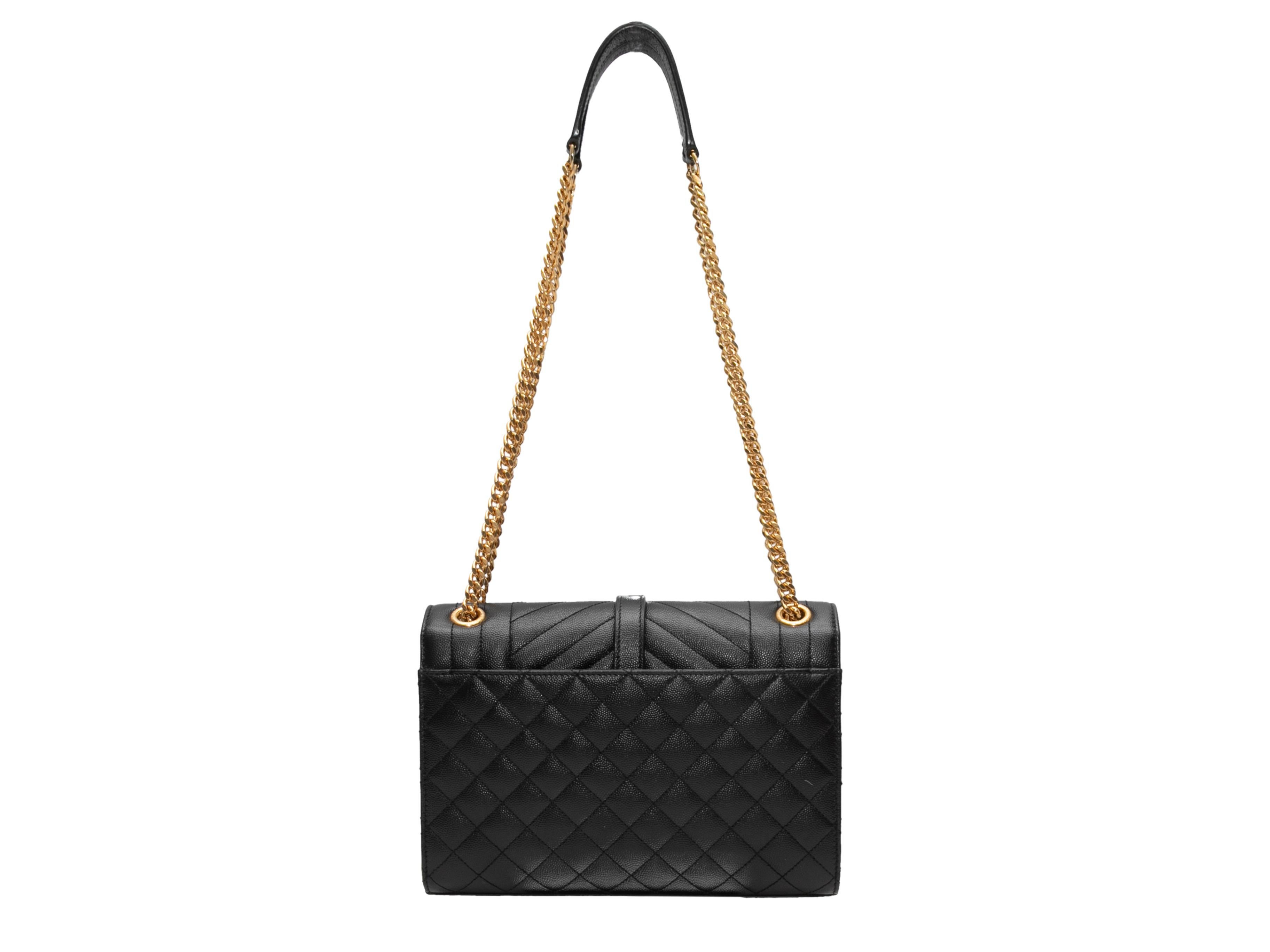 Black Saint Laurent Matelasse Envelope Shoulder Bag In Good Condition For Sale In New York, NY