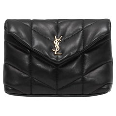 Clutch a busta in pelle matelassé nera di Saint Laurent