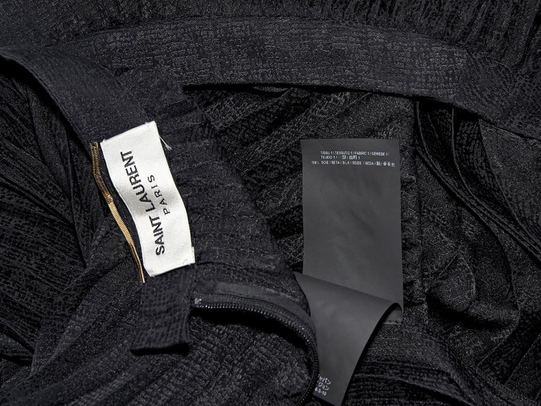 Black Saint Laurent Pleated Silk Skirt For Sale at 1stDibs