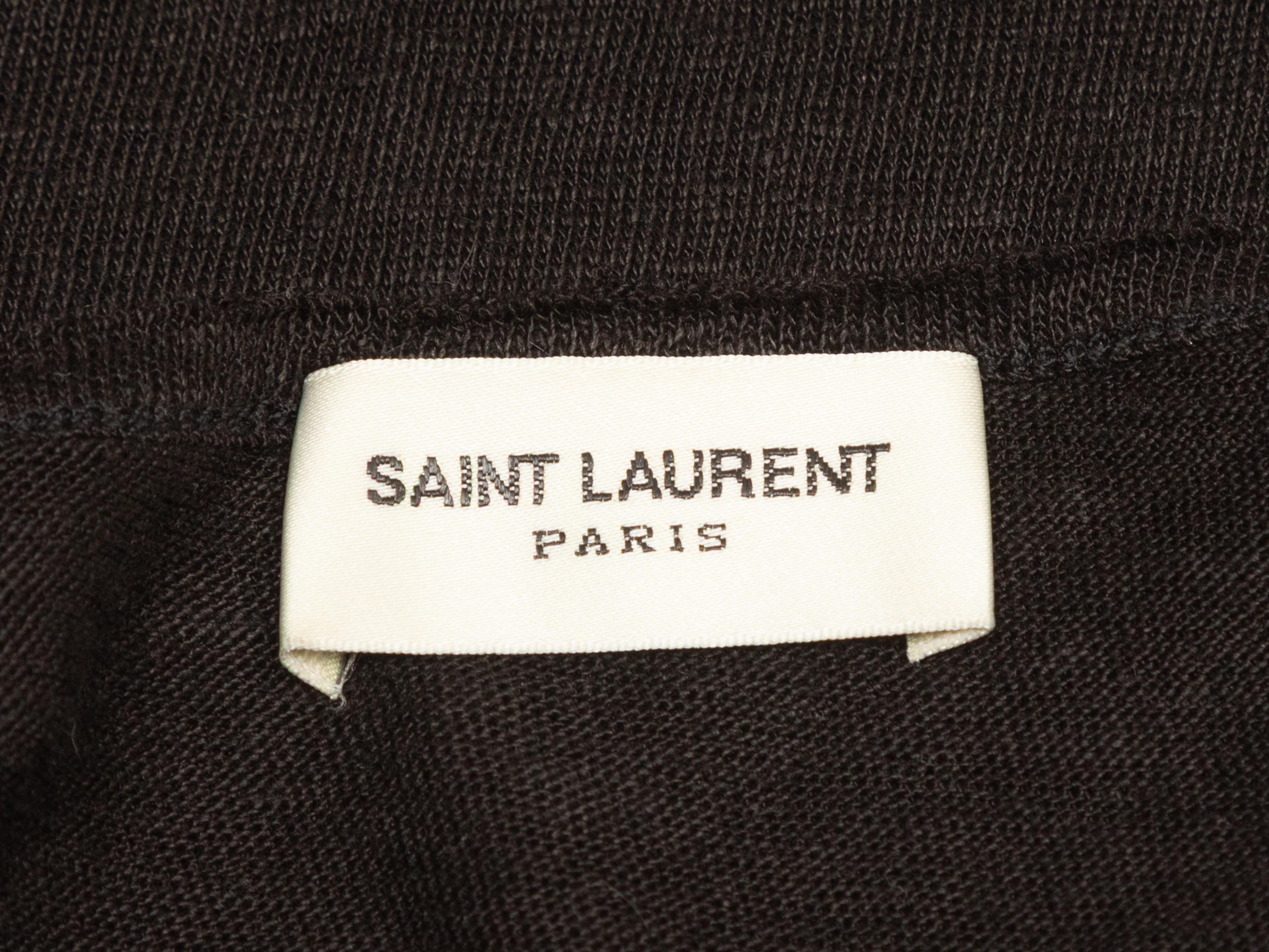 Camiseta negra sin mangas y cuello redondo de Saint Laurent. Pecho de 32