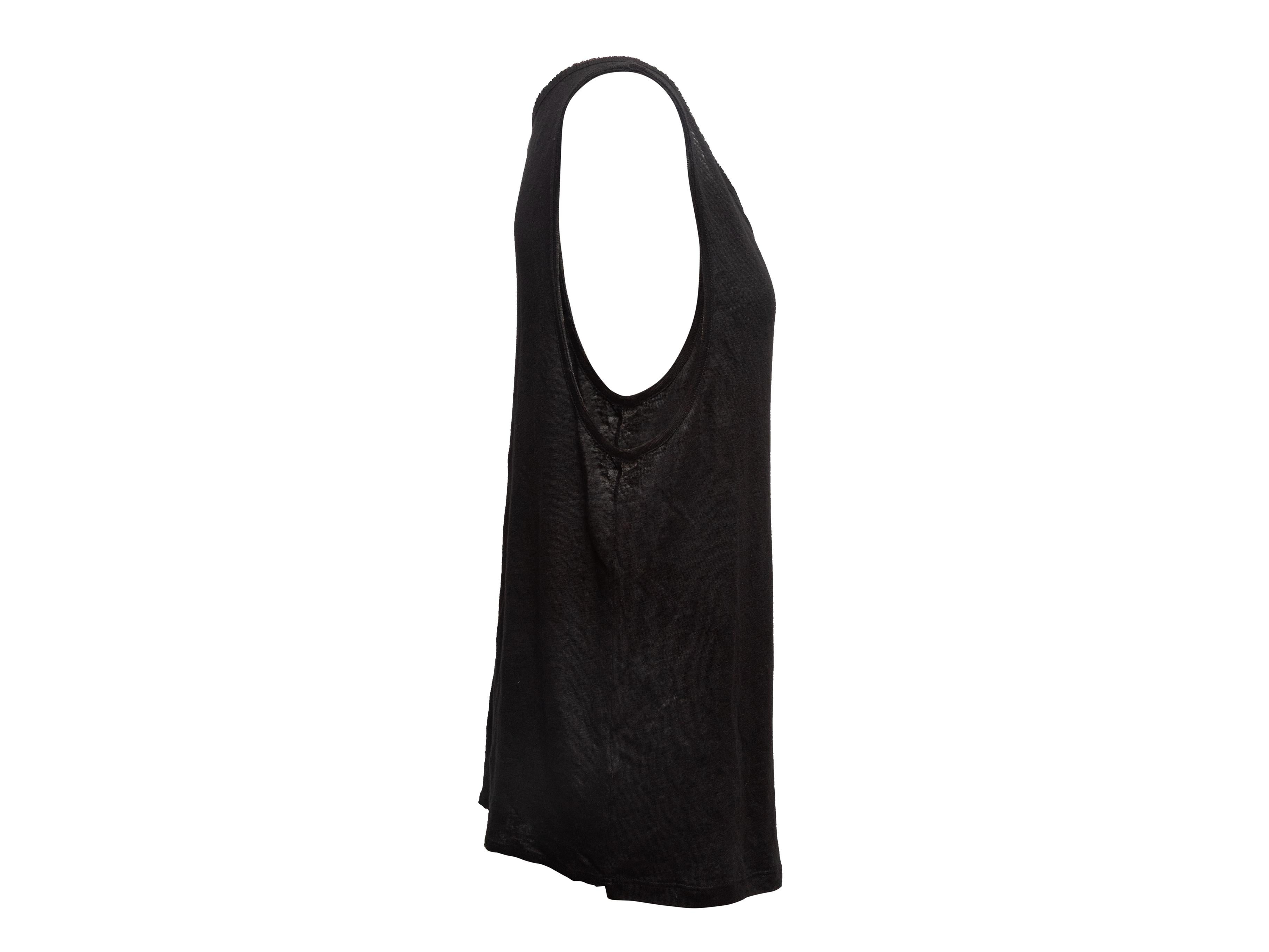 Top negro sin mangas Saint Laurent Talla M/L en Bueno estado para la venta en New York, NY