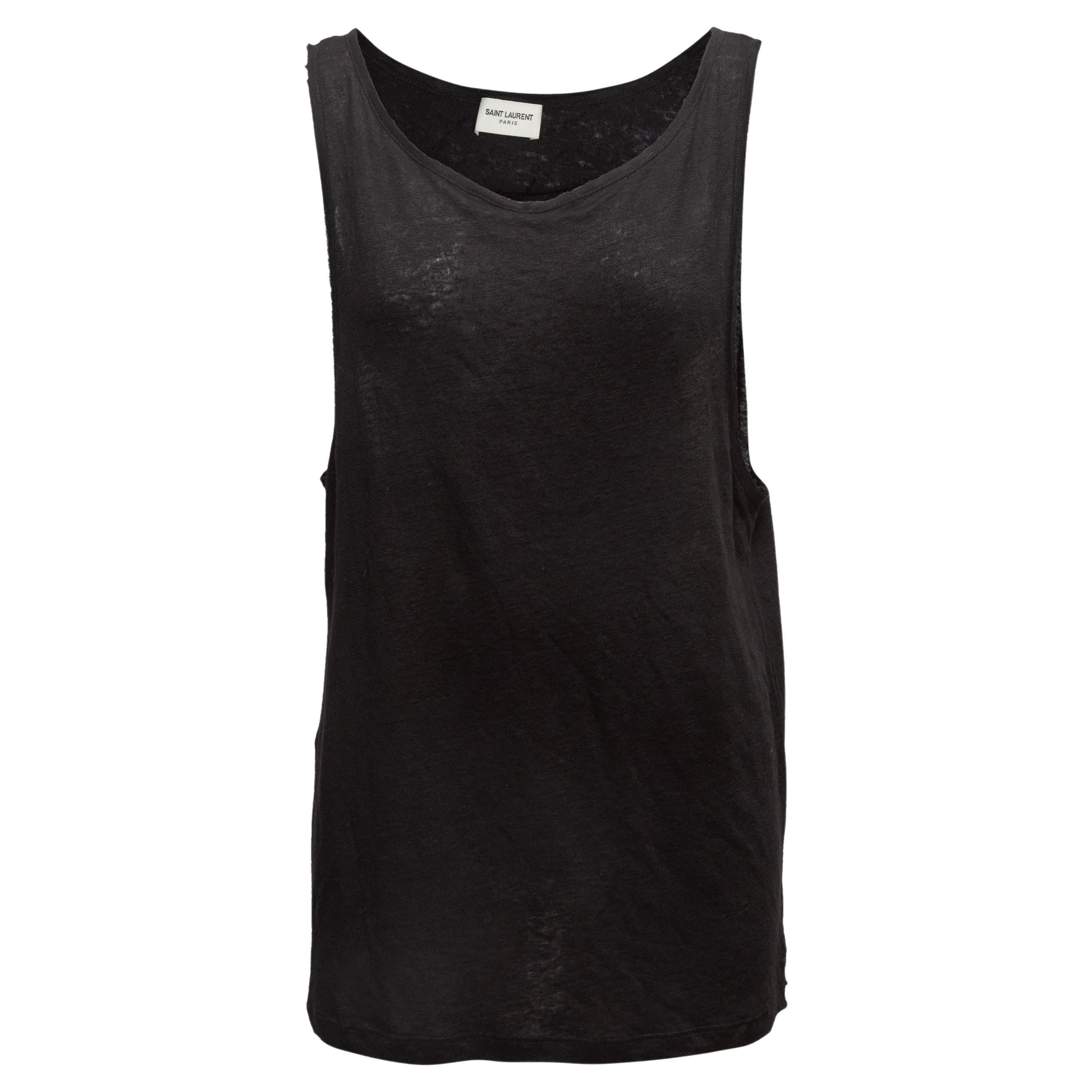 Top negro sin mangas Saint Laurent Talla M/L en venta