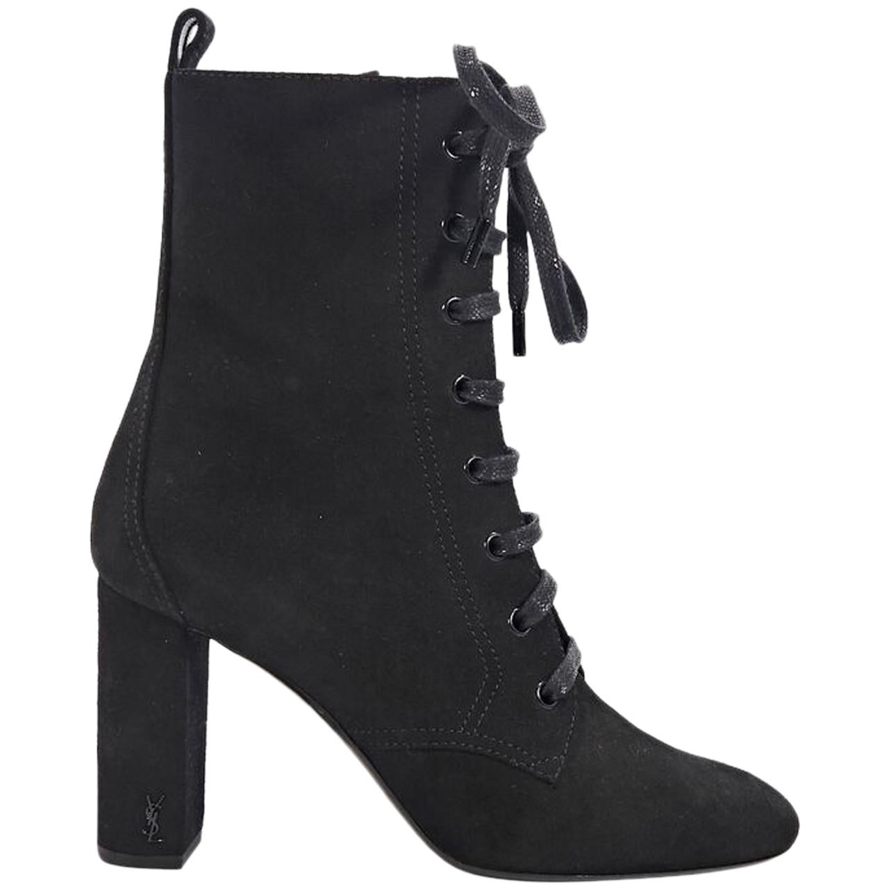 Black Saint Laurent Suede Ankle Boots