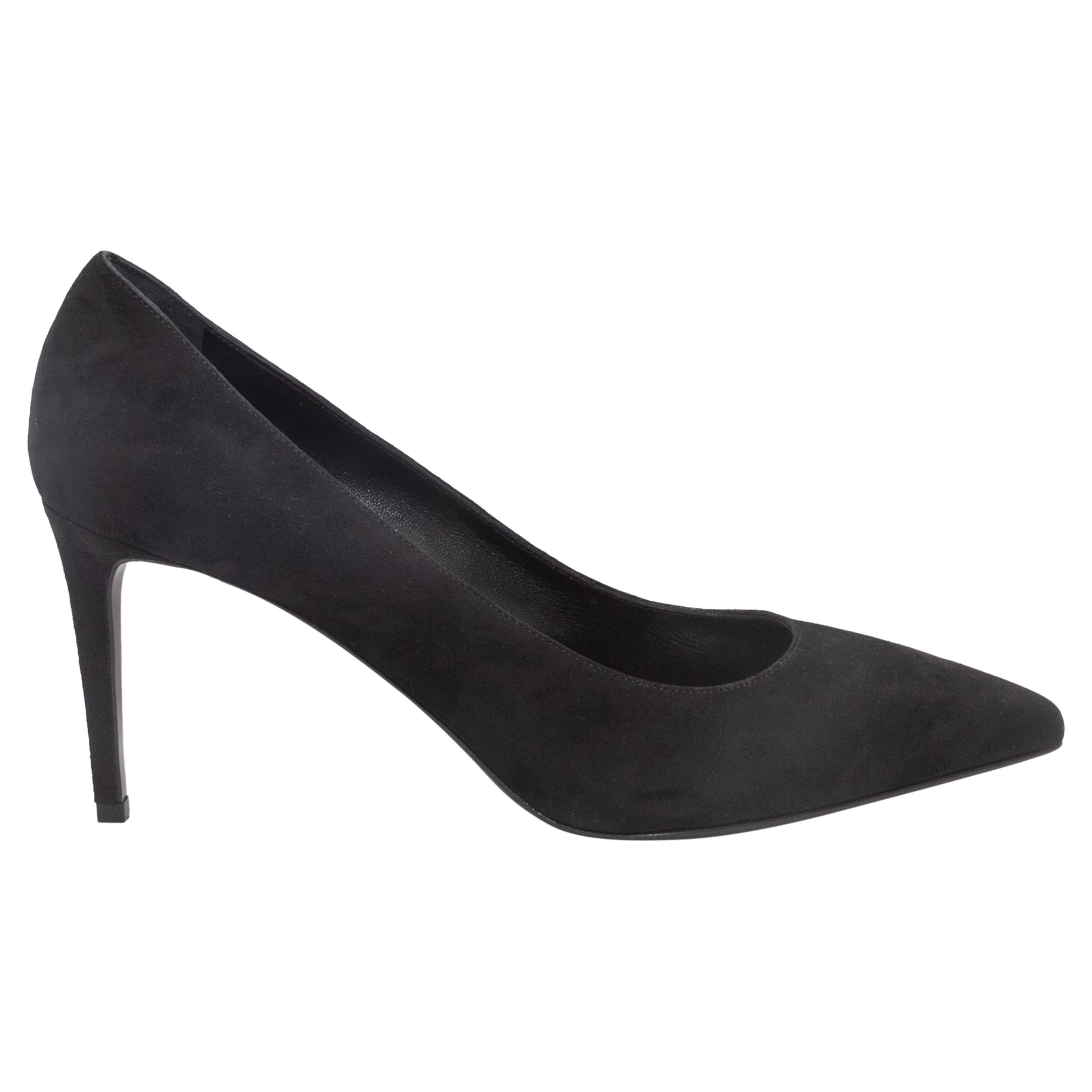 Black Saint Laurent Suede Pointed-Toe Pumps Size 40 For Sale