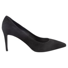 Black Saint Laurent Suede Pointed-Toe Pumps Size 40