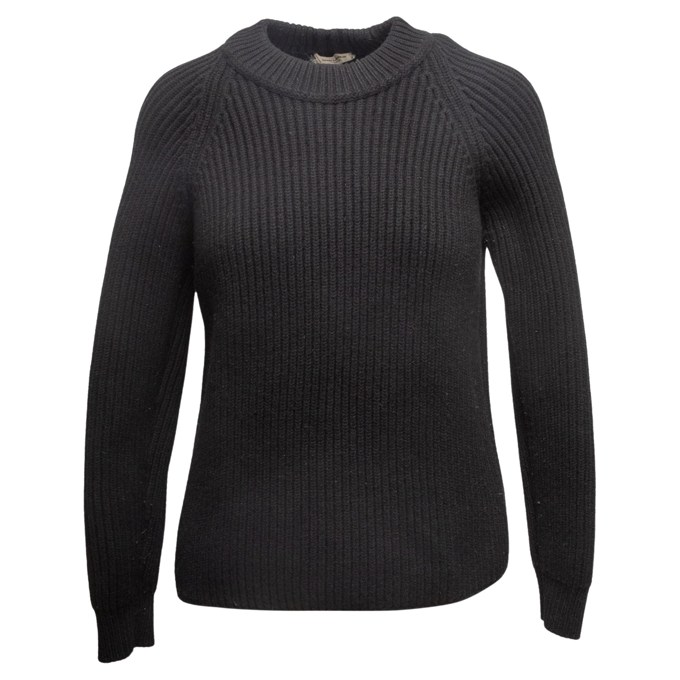 Pull en laine et cachemire noir Saint Laurent Taille US S