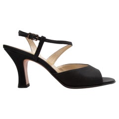 Used Black Salvatore Ferragamo Ankle Strap Heels