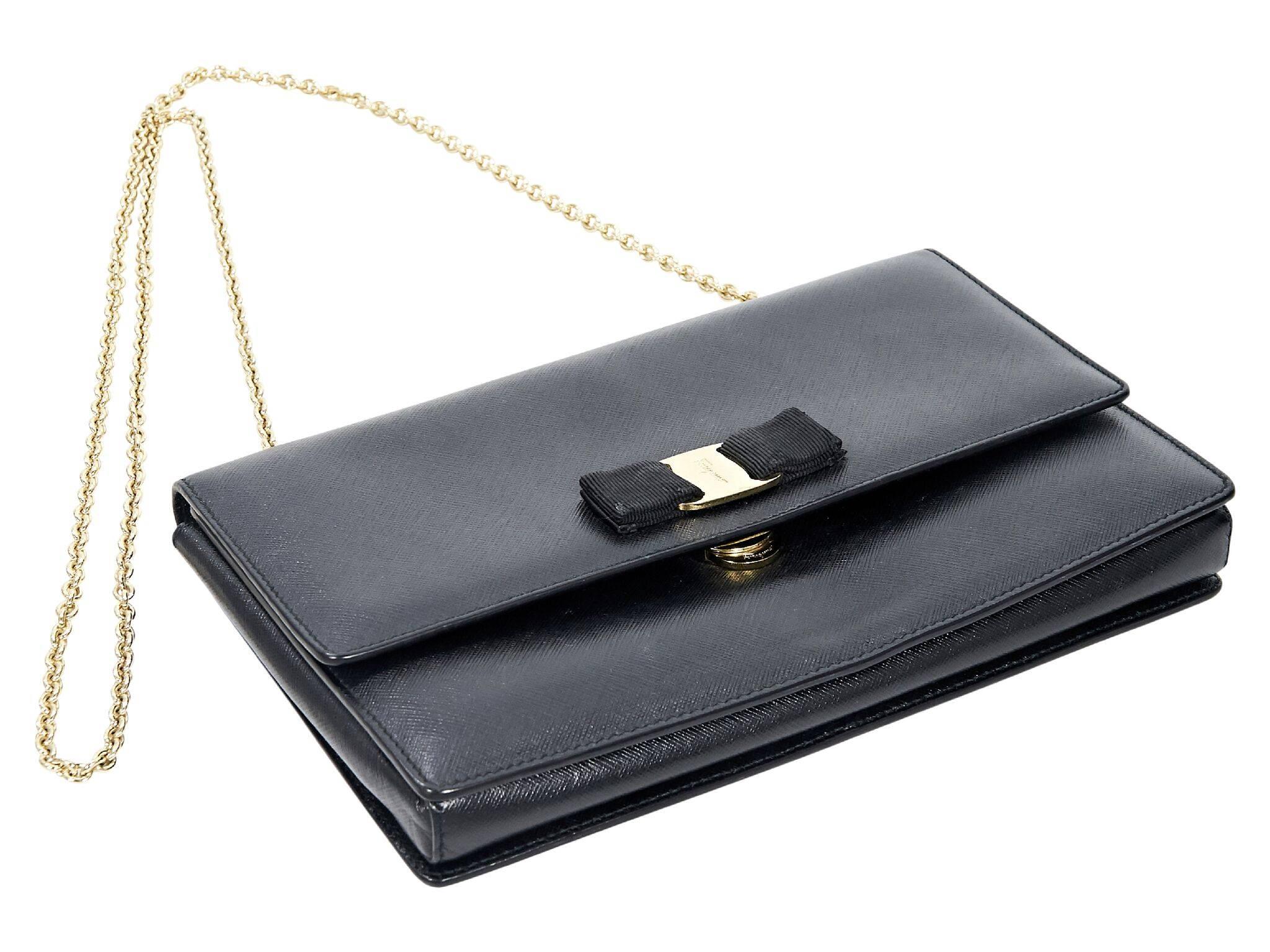 Salvatore Ferragamo Black Saffiano Leather Miss Vara Bag In Good Condition In New York, NY