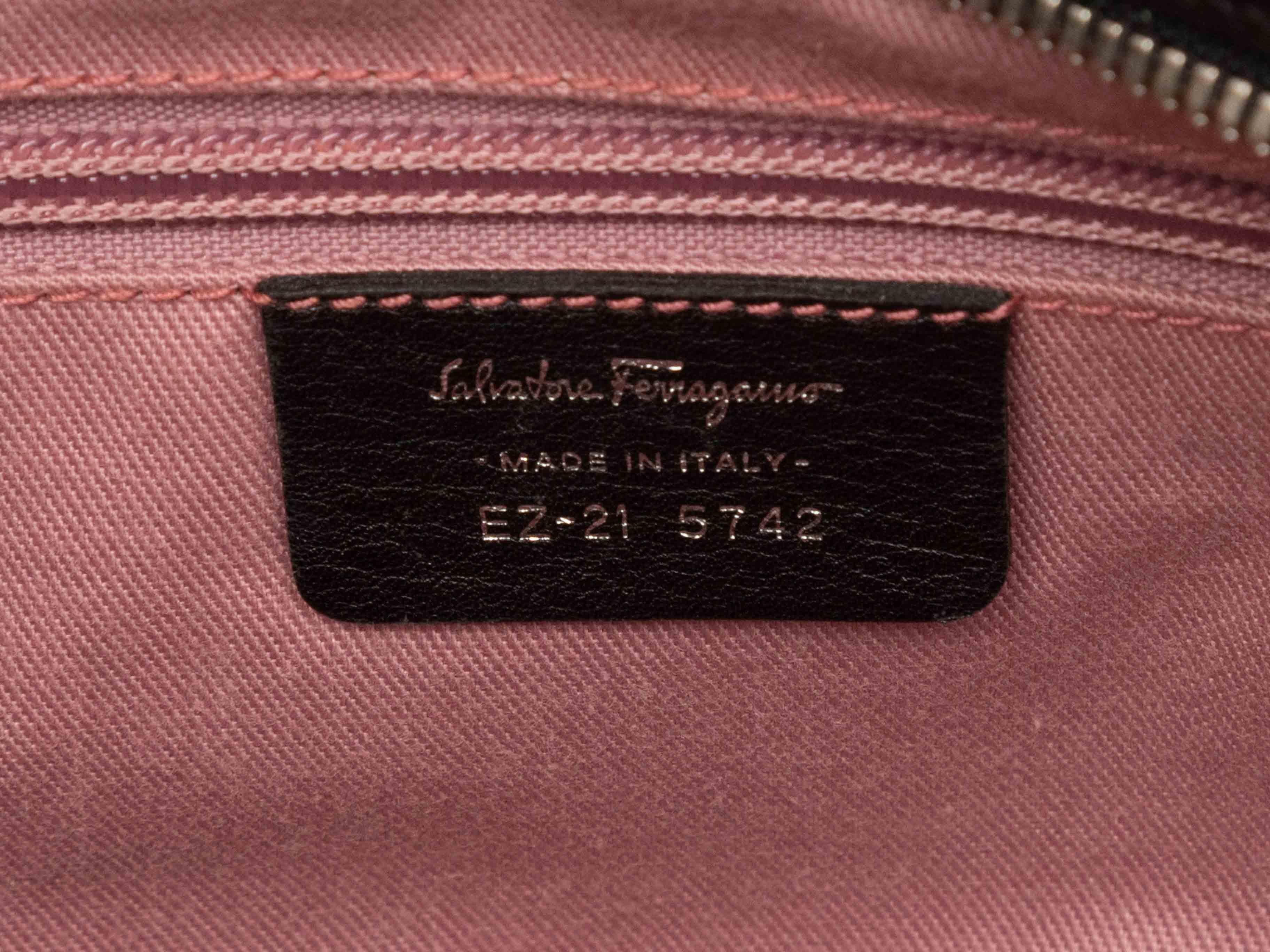 Sac à main Cargo en daim et fourrure Salvatore Ferragamo noir en vente 1