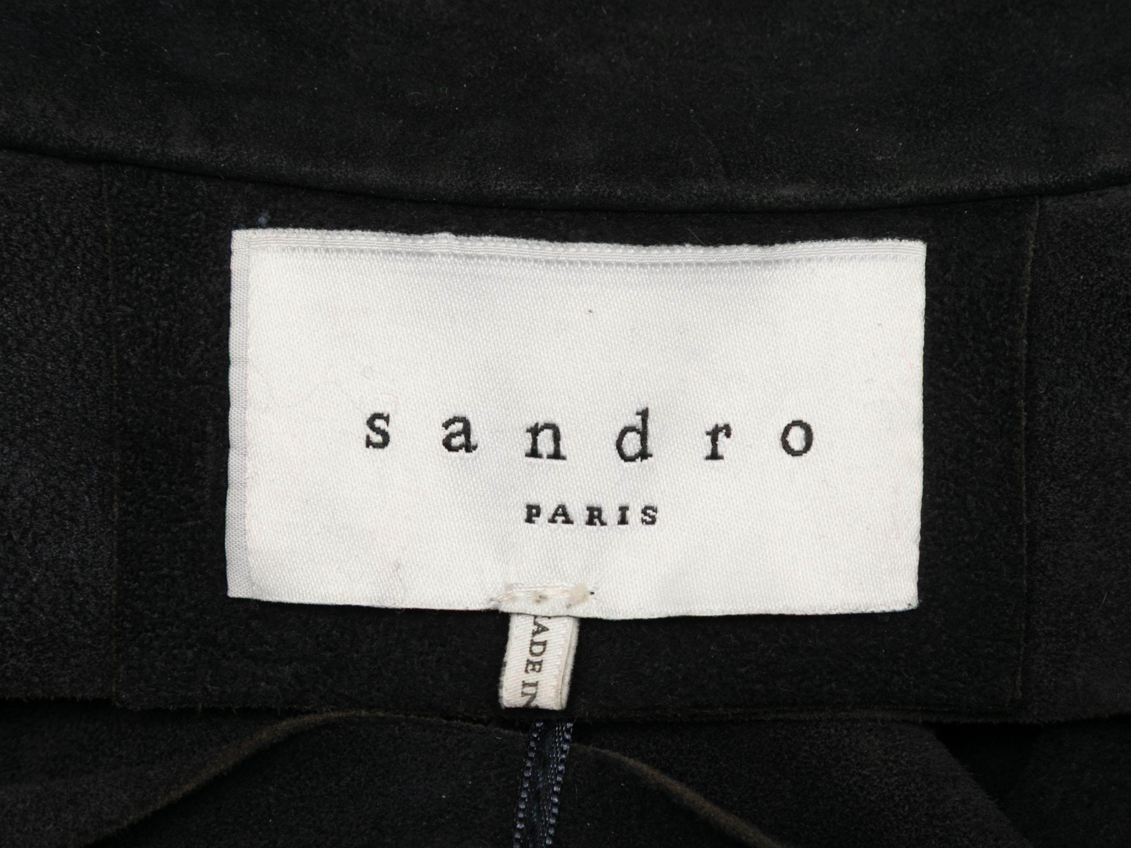 Sandro Cropped Suede Cutout Jacket Designer Taille 1 Pour femmes en vente