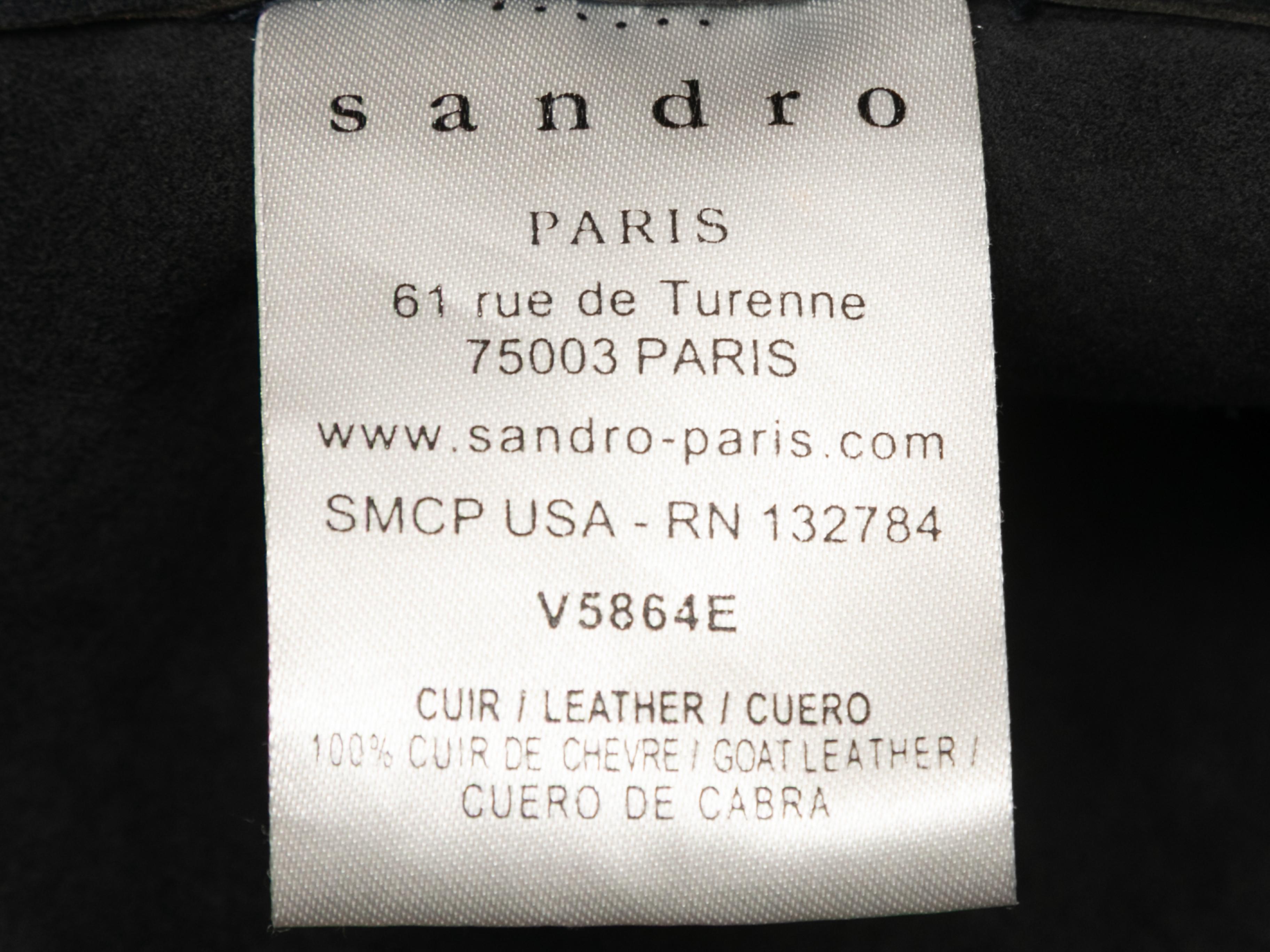 Sandro Cropped Suede Cutout Jacket Designer Taille 1 en vente 2