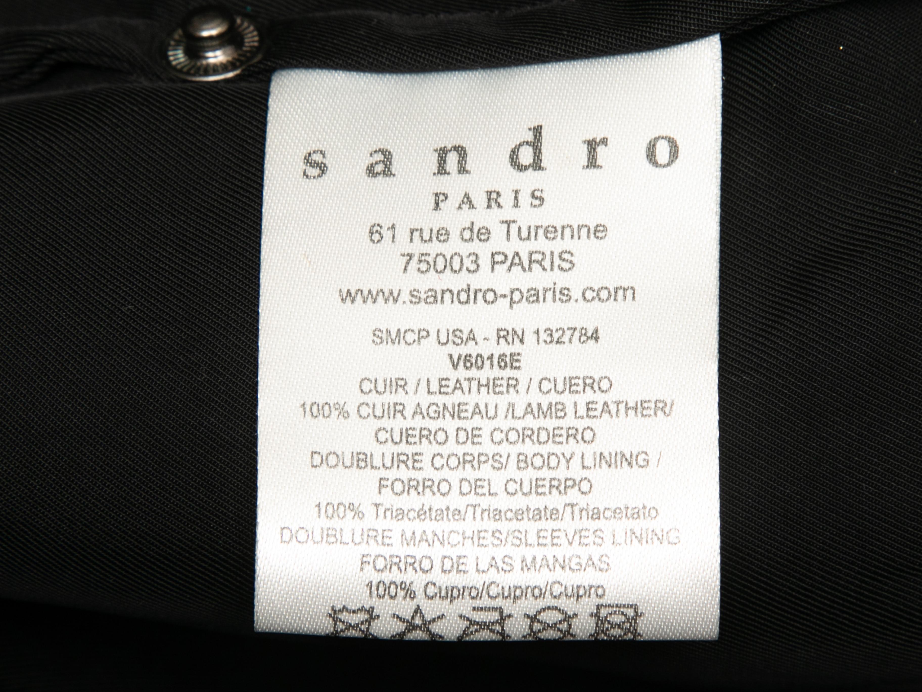 Women's Black Sandro Layered Leather Jacket Size 2