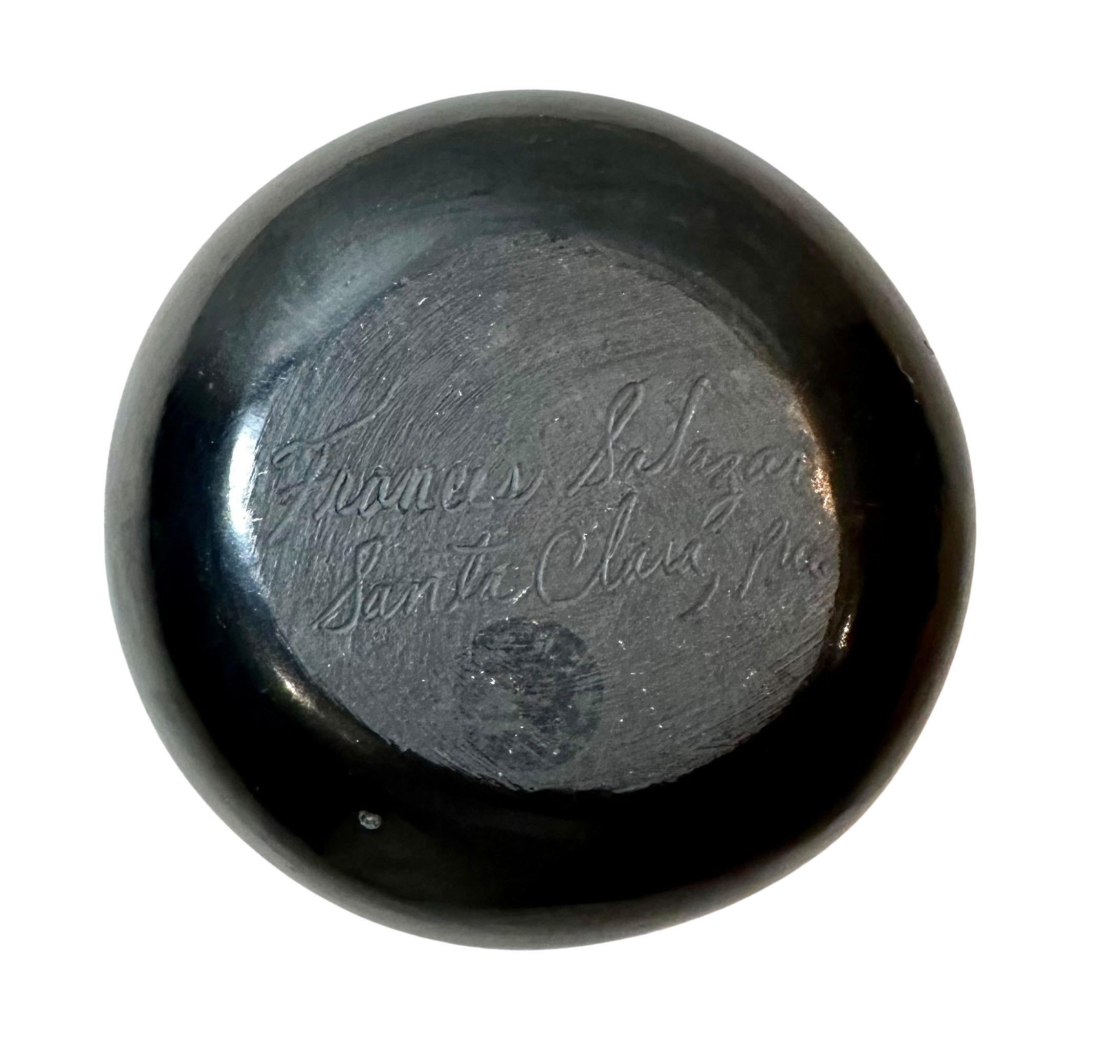 Fine XX secolo Ciotola di ceramica nera Santa Clara in vendita
