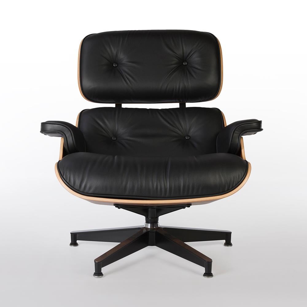 Black and Santos Herman Miller Original Eames Tall Lounge Chair and